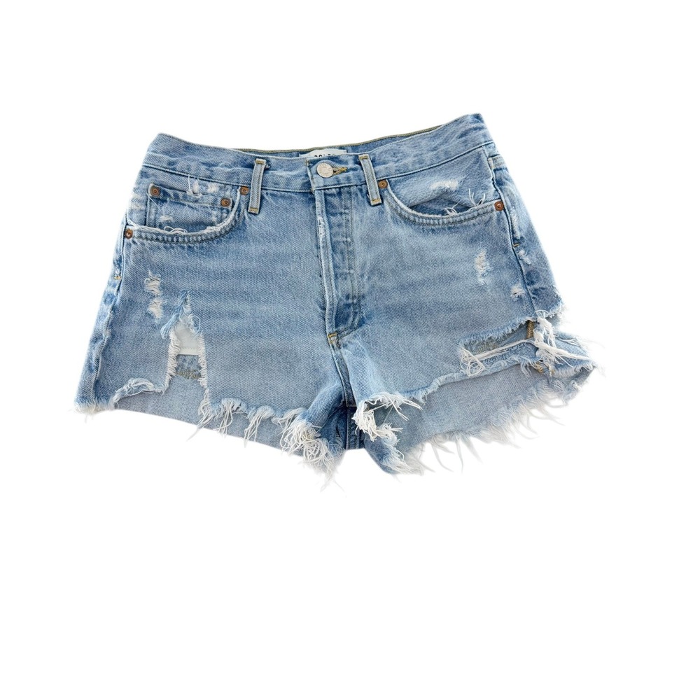 AGOLDE Parker Vintage Cut Off Denim Shorts Size 25 Frayed Hem EUC